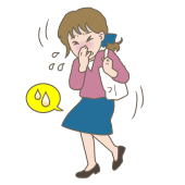 尿漏れの女性のイラスト