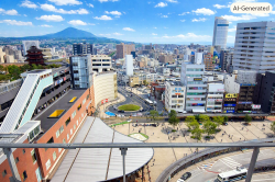 大分駅前の風景写真