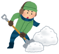 雪かきのイラスト