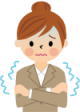 冷えで体が震えている女性のイラスト