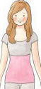 腹巻きをしている女性のイラスト