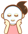 抹茶パックをしている女性のイラスト