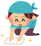 畳の黄ばみを酢水で掃除するイラスト