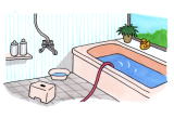 ふろの残り湯のイラスト