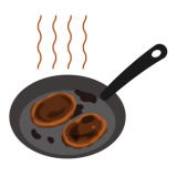 焦がしたハンバーグのイラスト